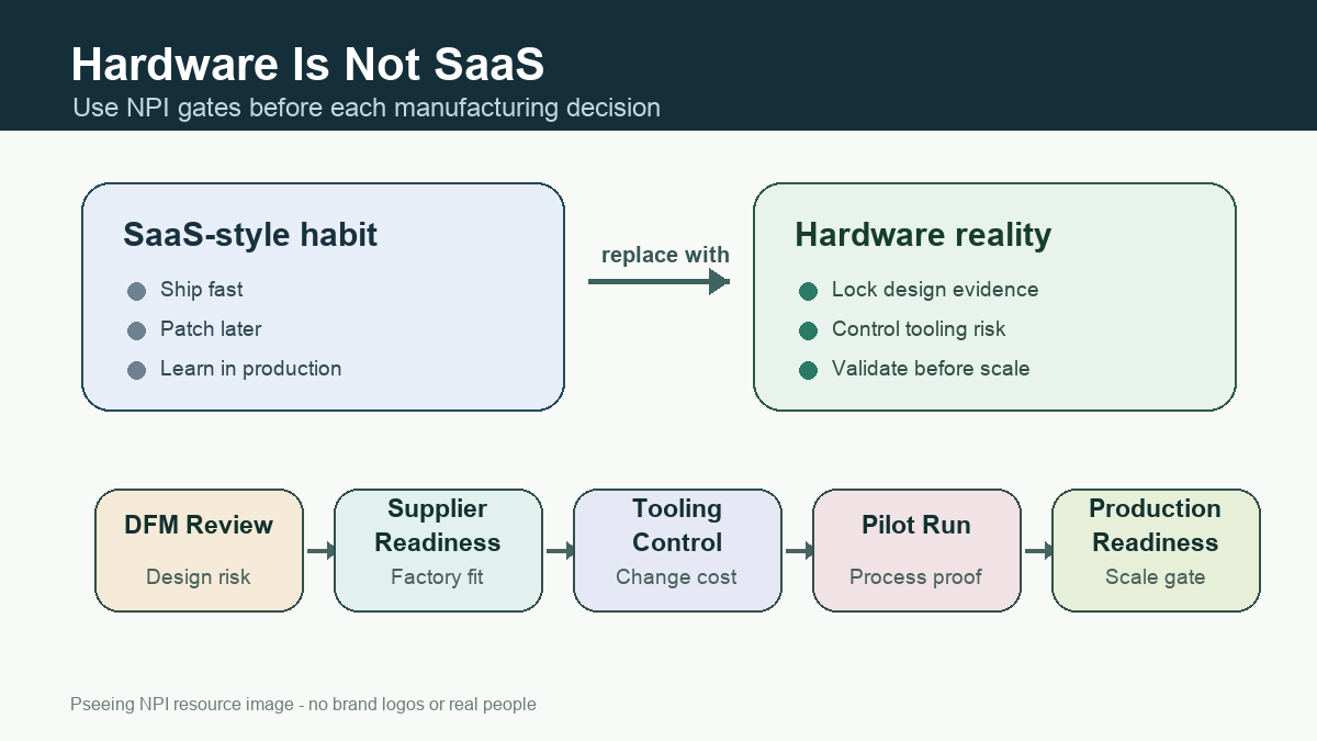 Hardware NPI gates replacing SaaS-style shortcuts in Shenzhen manufacturing