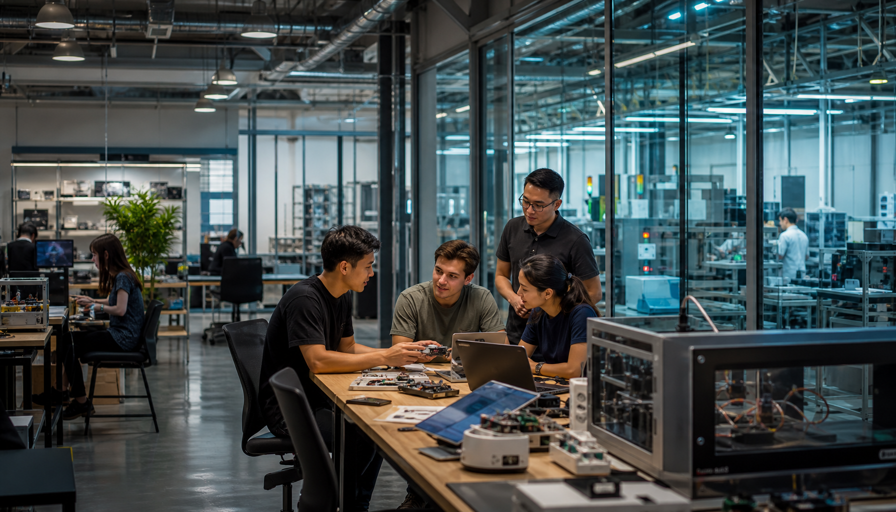 Hardware startup teams embedded in Chinese factory ecosystem with co-located design and manufacturing