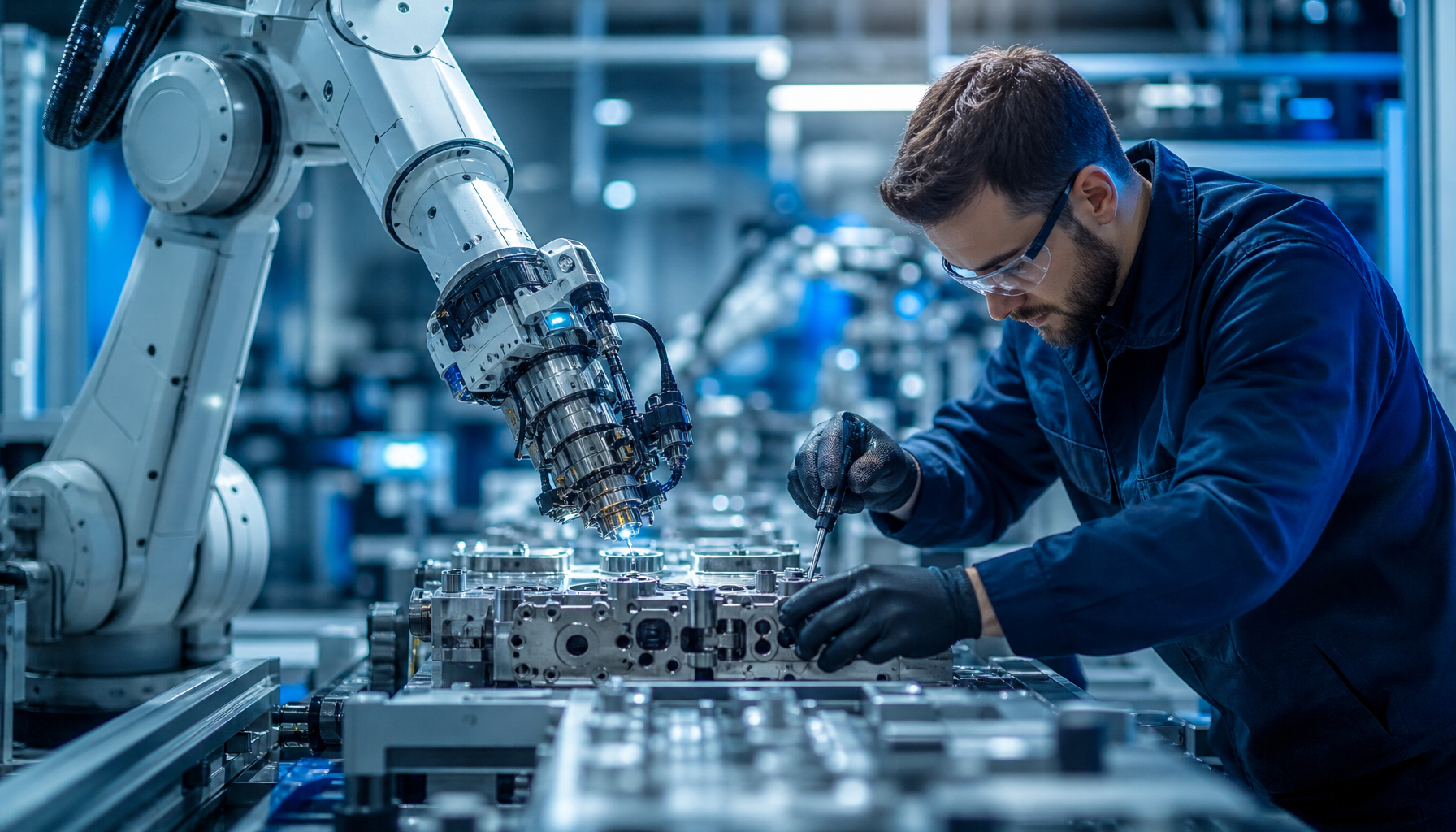 Hybrid manufacturing combining automated Industry 4.0 assembly with skilled human craftsmanship