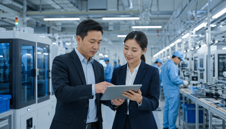 Chinese electronics factory supply chain and supplier selection, B2B manufacturing concept