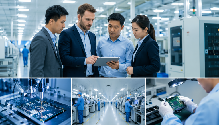 Chinese electronics factory supply chain and supplier selection, B2B manufacturing concept