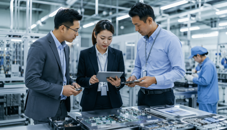 Chinese electronics factory supply chain and supplier selection, B2B manufacturing concept