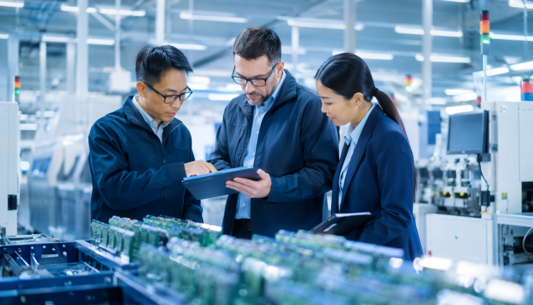 Chinese electronics factory supply chain and supplier selection, B2B manufacturing concept